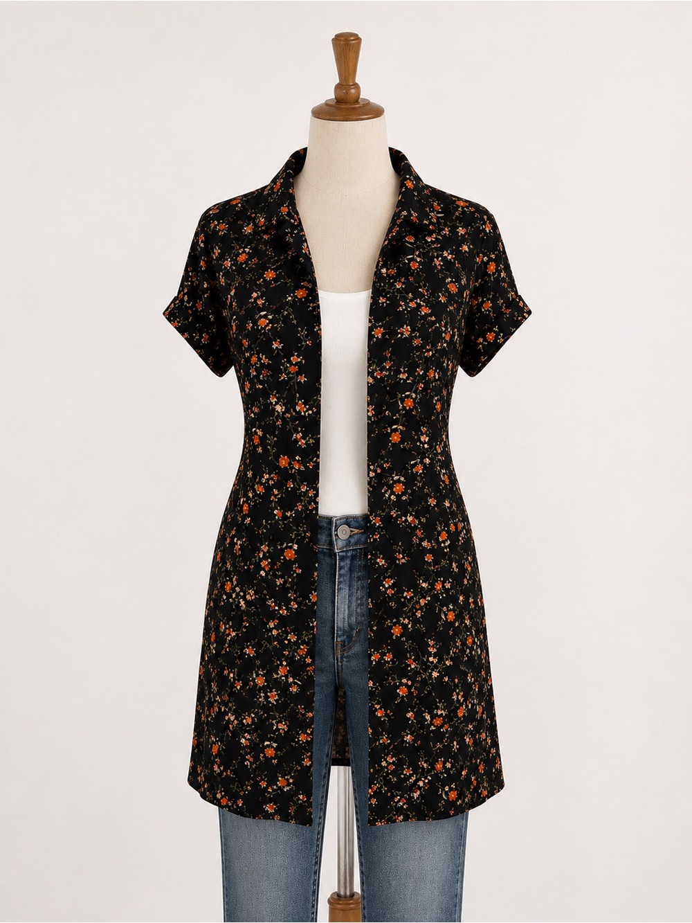 Open-front shirt cardigan